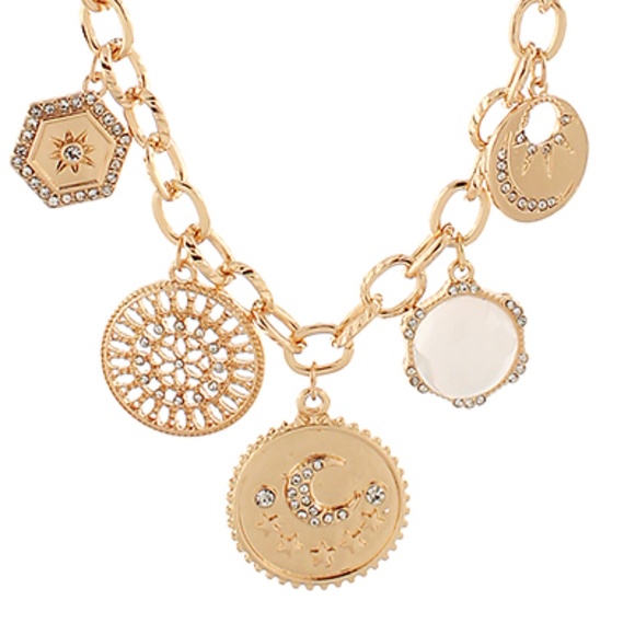 Moon & Multi Charm Necklace - Picture 2 of 2